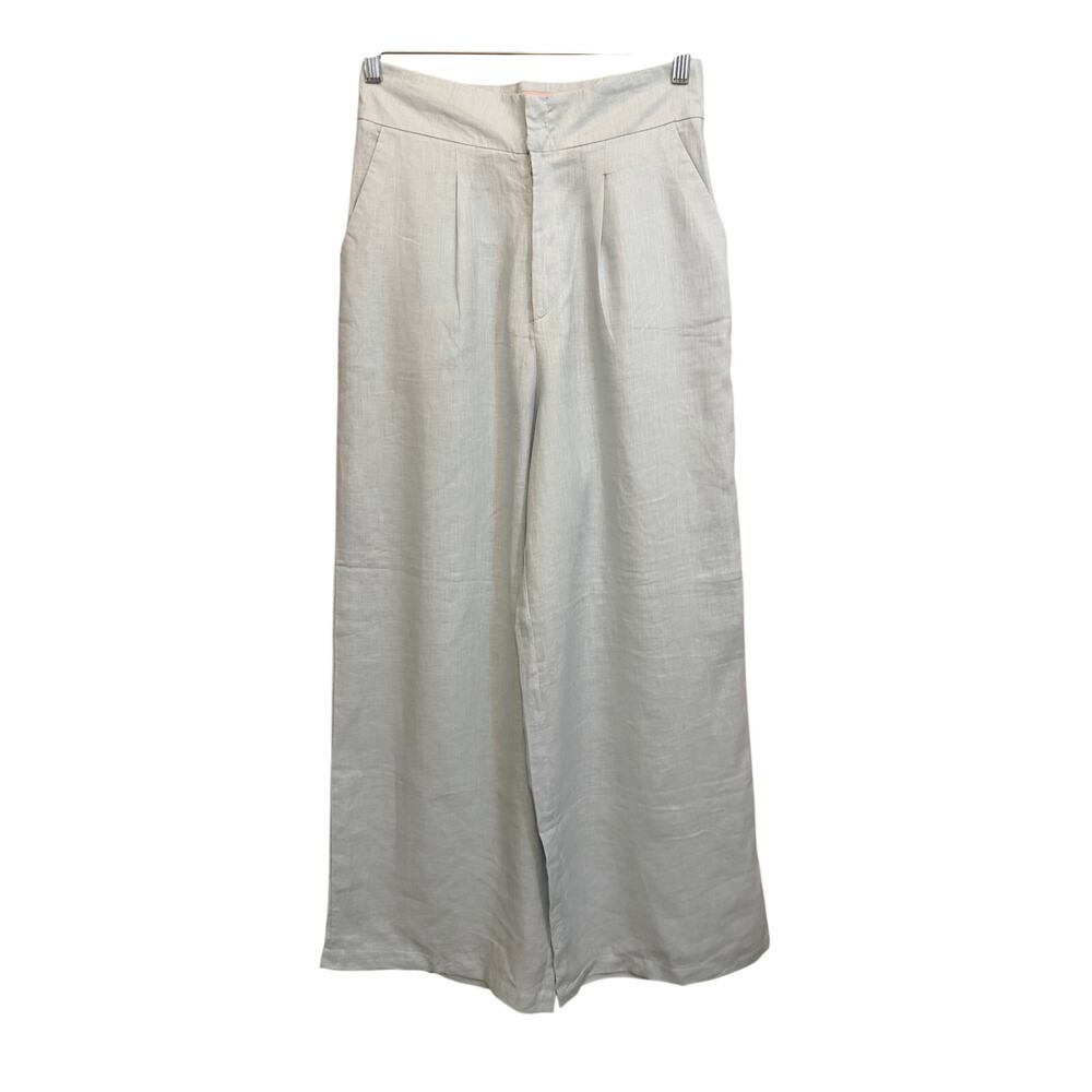 iola by Fabiola Navas Wide Leg Pants M Light Blue Pleated Summer Preppy Office
